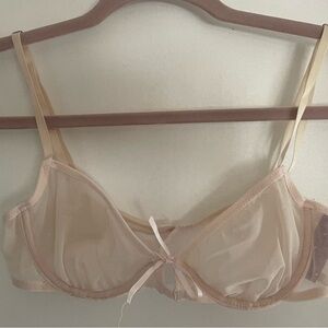 Sophie & Me by Forever 21 Cream Sheer Bra with Bow